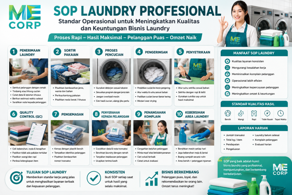 SOP Laundry Profesional: Standar Operasional untuk Meningkatkan Kualitas dan Keuntungan Bisnis Laundry chatgpt image 29 mei 2026, 14.05.55